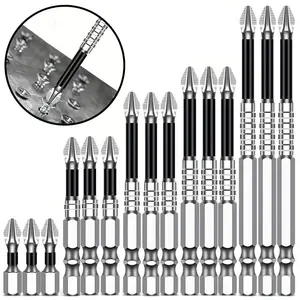 High Magnetic Screwdriver Drill Bit Set, 15pcs Replaceable Screwdriver Bits Universal Anti-Slip Electric Screwdriver Kit, Ideal for Home Decor & Car Repairs, Drill Bits Set