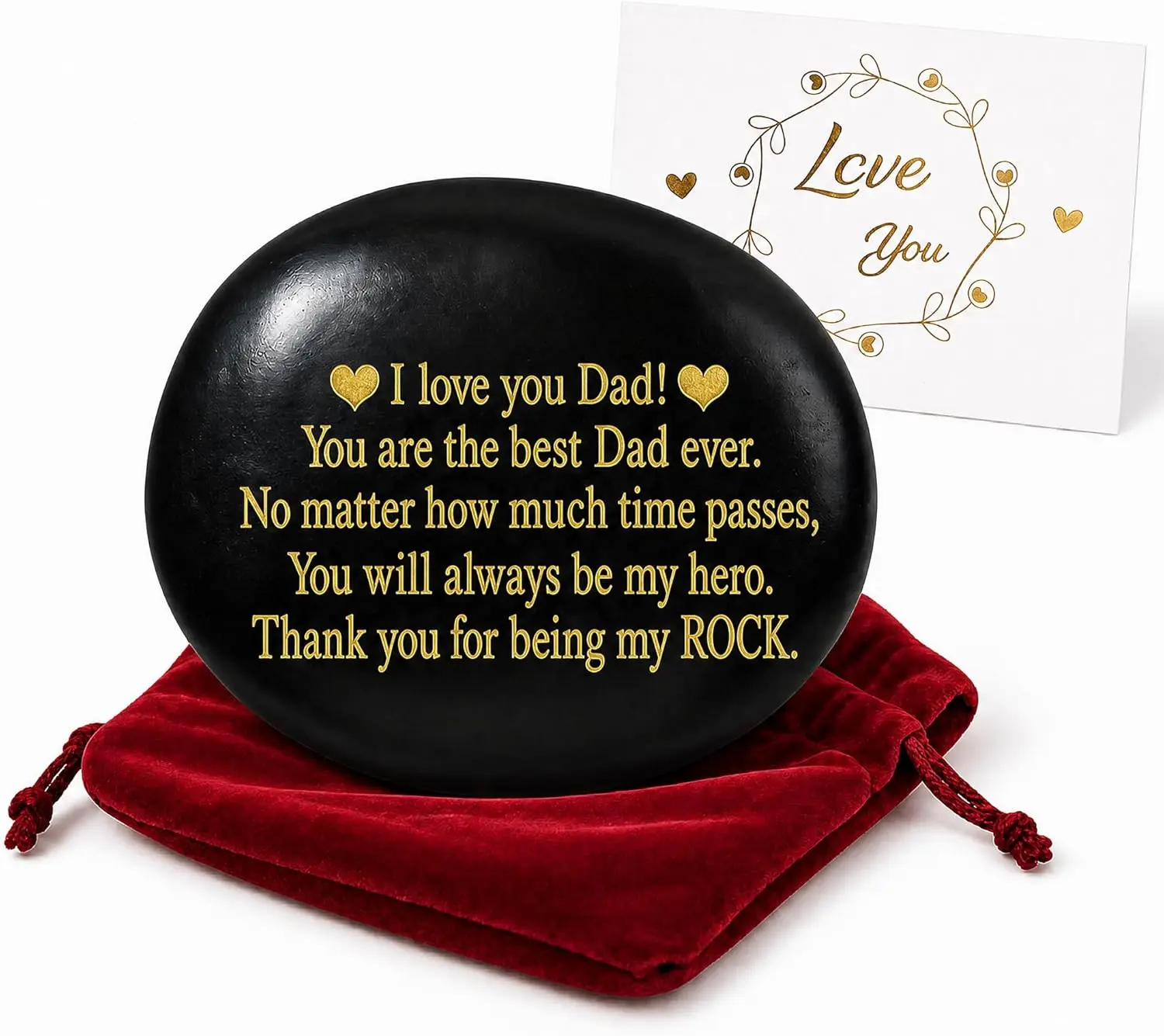 Father's Day Gift for Dad from Daughter Son Kids – Personalized Engraved Memorial Garden Stone, Unique I Love You Dad Gift, Fathers Day Decoration for Daddy Papa Husband, Outdoor Garden Keepsake Memorial Plaque