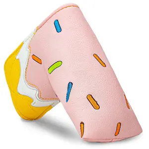 Cute Ice Cream Donut Golf Blade Putter Cover, Fashionable PU Golf Headcover, Durable Weather Resistant, Fun Golf Accessory for Men Women, Golf Gift Accessory