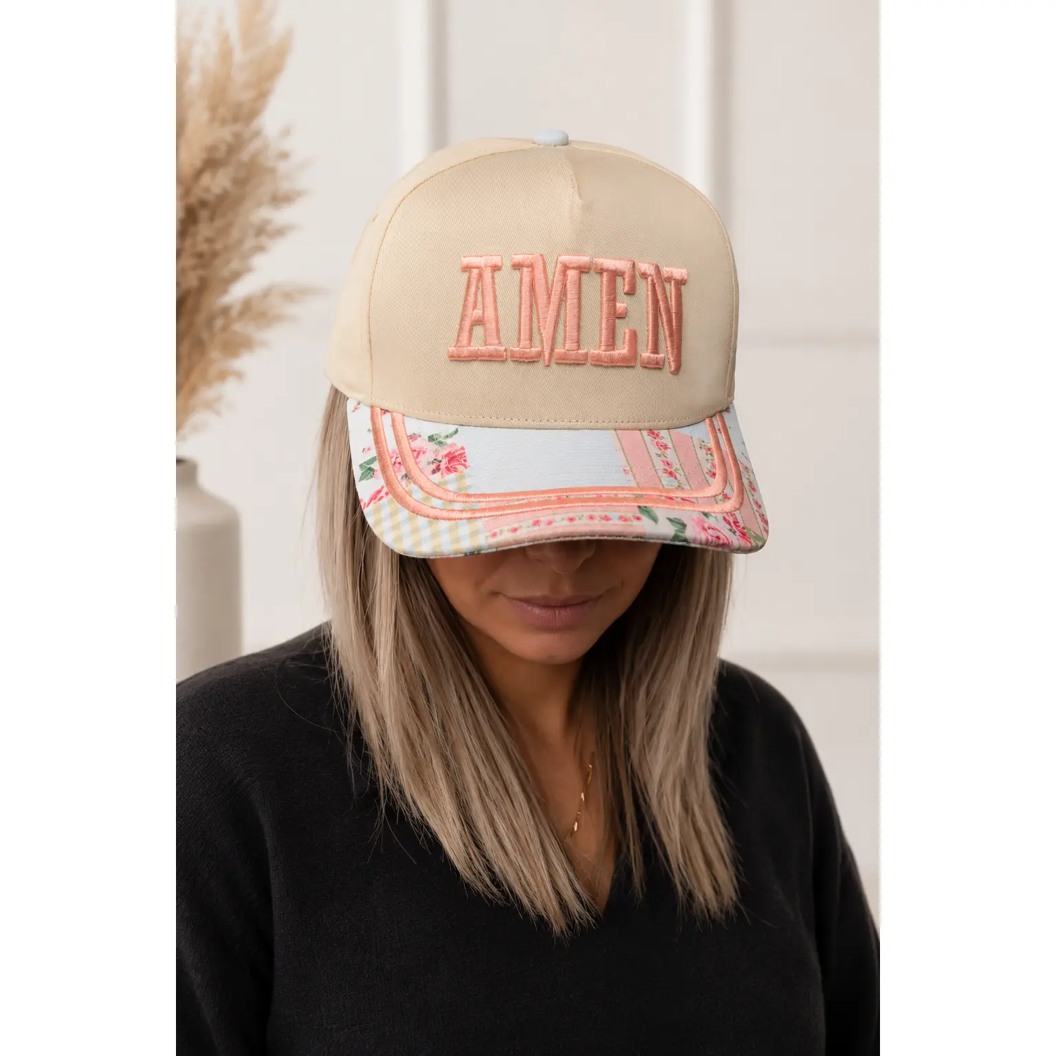 AMEN Willow Grey Custom Embroidery Baseball Cap, Casual Daily Fashion Clothes Accessory