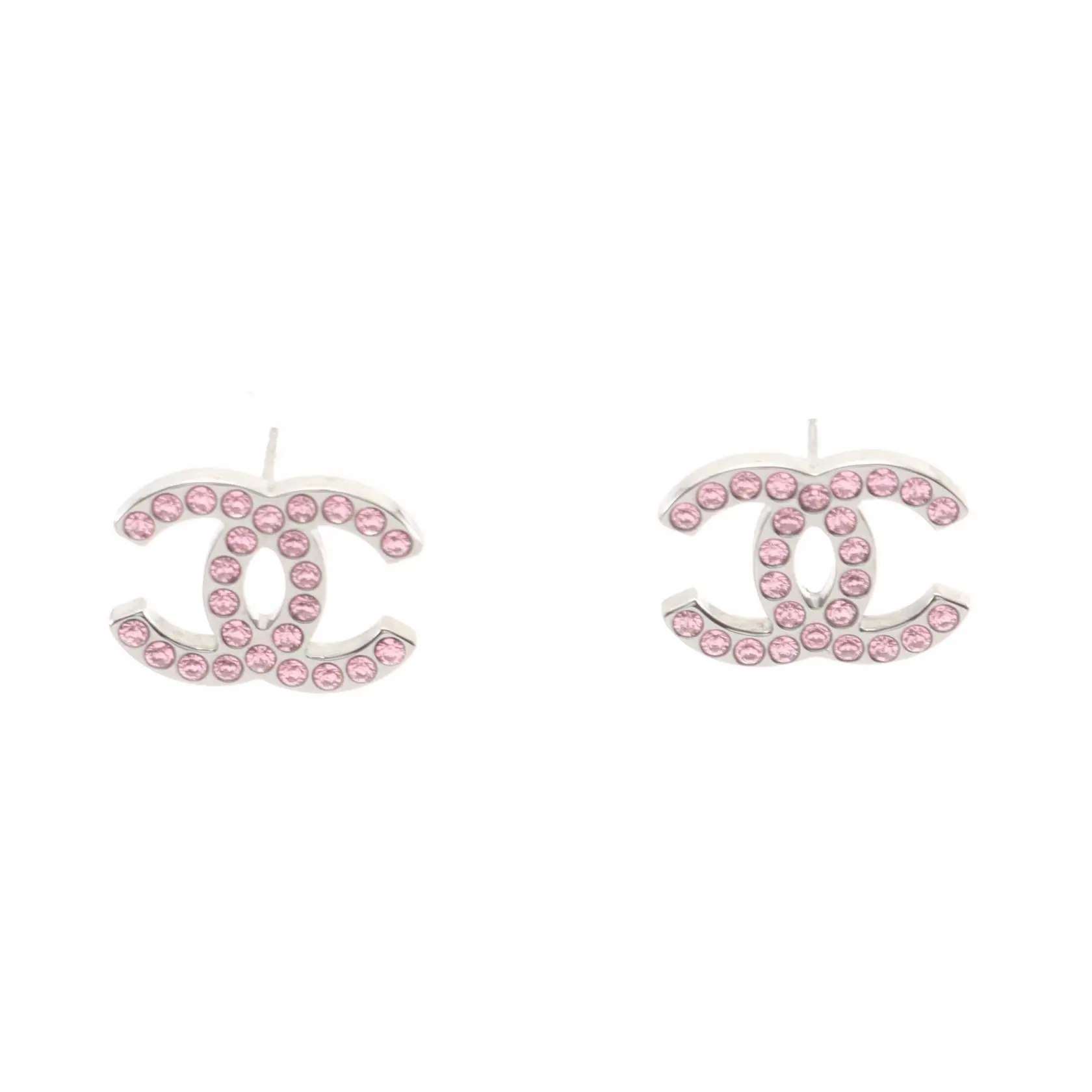 Pre-owned CHANEL Stainless Small Leather Goods Coco Mark Earrings 1607262104102520843