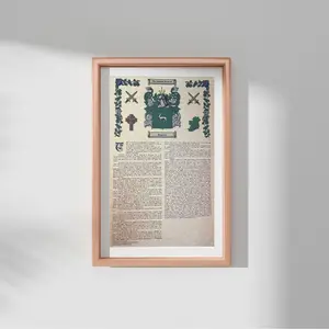 Last Name History and Coat of Arms Print, Family Crest History, Personalized Heraldry Art, Custom Family Heritage, Coat of Arms History Gift