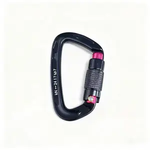 Type D automatic main lock with 24KN capacity, made of aviation aluminum alloy, D-shaped climbing buckle, outdoor climbing automatic lock, rock climbing quick hook, hand lock