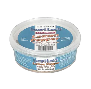 Lauri Lee's Low Sodium Lemon Pepper Party Dip Mix - 3 oz. Tub - This Amazing Dip is Perfect for Vegetables, Chips, Pretzels & Wings - Made in USA