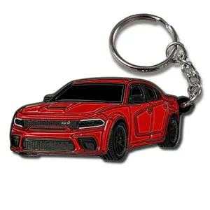 Dodge Charger Keychain, Official Licensed SRT RT Car Accessory, Metal Dodge Key Chain, Muscle Car Fan Gift, Dodge Charger Merch Keyring