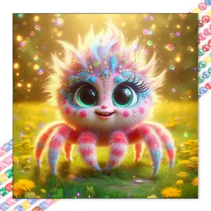 5D DIY Full Drill Round Diamond Painting Kit - Furry Creatures Mosaic Canvas DIY Wall Art, Home Wall Decor