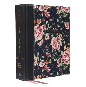NKJV, Journal the Word Bible, Cloth over Board, Gray Floral, Comfort Print: Reflect, Journal, or Create Art Next to Your Favorite Verses Hardcover