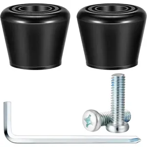 5 Pieces Roller Skate Toe Stoppers Set Includes 1 Pair Rubber Brake Roller Toe Stops for Quad Skates with 1 Handy Wrench and 2 Screws