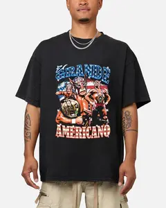 Vintage El Grande Americano Luchador Unisex T-Shirt Old School Graphic Tee, Full Color, Full Sizes, For Men, For Woman