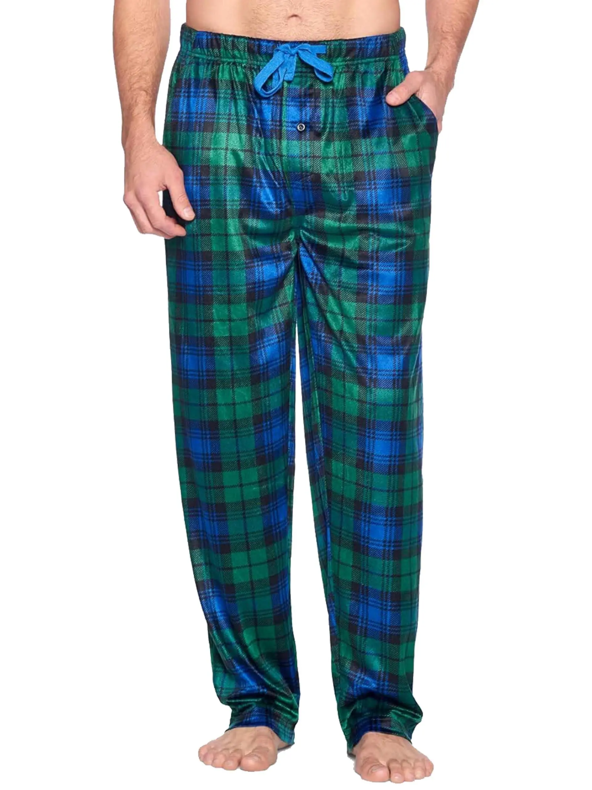 Ashford & Brooks Men's Classic Printed Fuzzy Fleece Pajama Pants, Soft Sleepwear with Pockets and Drawstring, Matching, Christmas, Polyester, Birthday, Fabric, Menswear, Cute Pajamas, Button Fly, Loose Fit, Holiday, Drawstring Waist