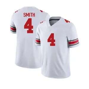 Smith 4 White Football Jersey Unisex V-Neck Game Day Fanwear Lightweight Breathable Sports Shirt for Men Women
