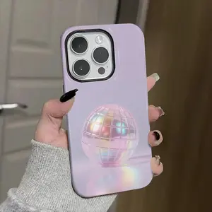 Holographic, disco ball Soft And Hard Two-In-One Film Printed Full Pattern Case For IPhone 16 15 14 13 1211 Pro Max Plus Phone Case