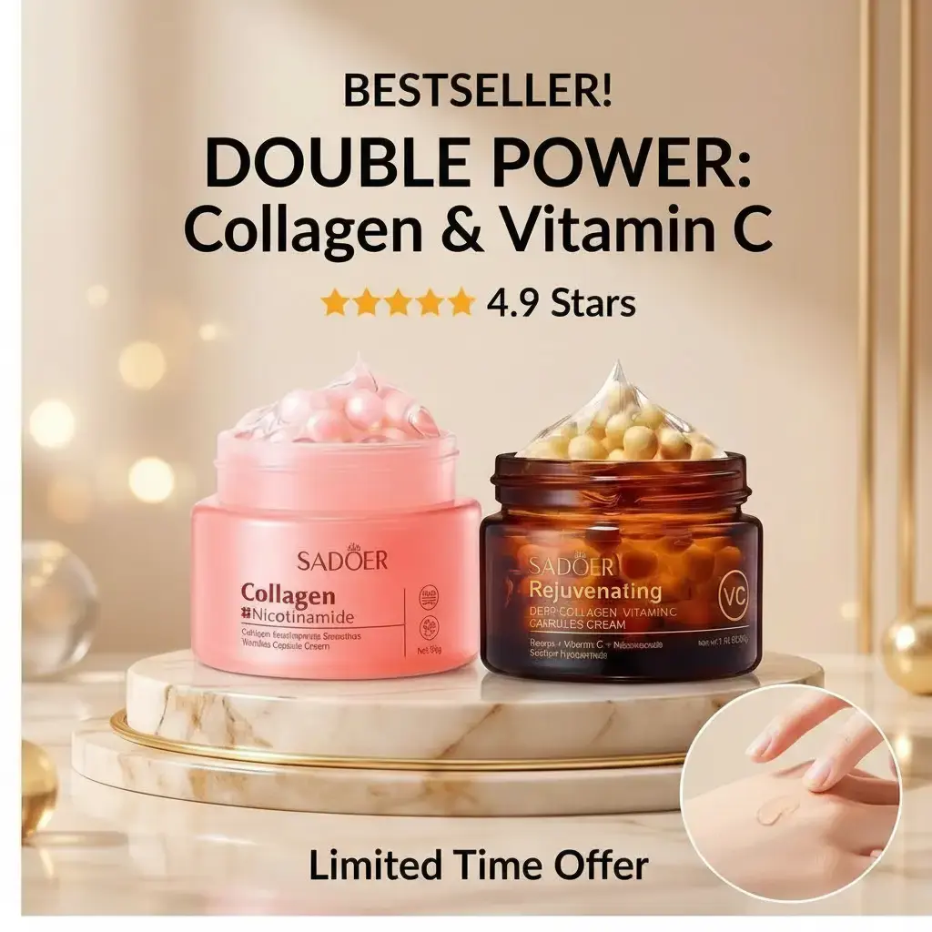 Korean Brightening Cream | Firming Collagen & Vitamin C Moisturizer Capsule Creams for Uneven Skin Tone, Glow Hydration, Korean Skincare