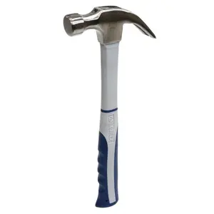 212 MAIN 16oz Claw Hammer - Fiberglass Handle, 2-Material Shock-Absorb Grip, Nail Removal Device, DIY Hand Tool for Mechanics, DIY Tools