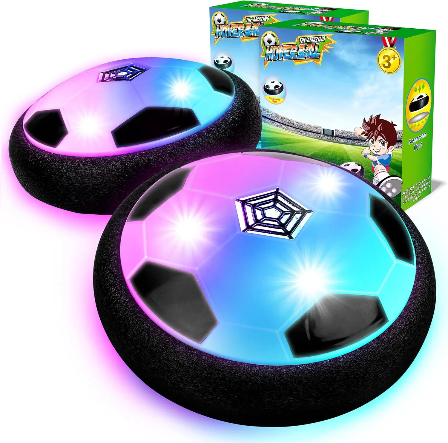 Hover Soccer Ball Set for Kids – LED Light-Up Soccer Toy with Foam Bumper for Safe Play, Indoor & Outdoor Fun, Birthday & Christmas Gift for Boys and Girls 3-12
