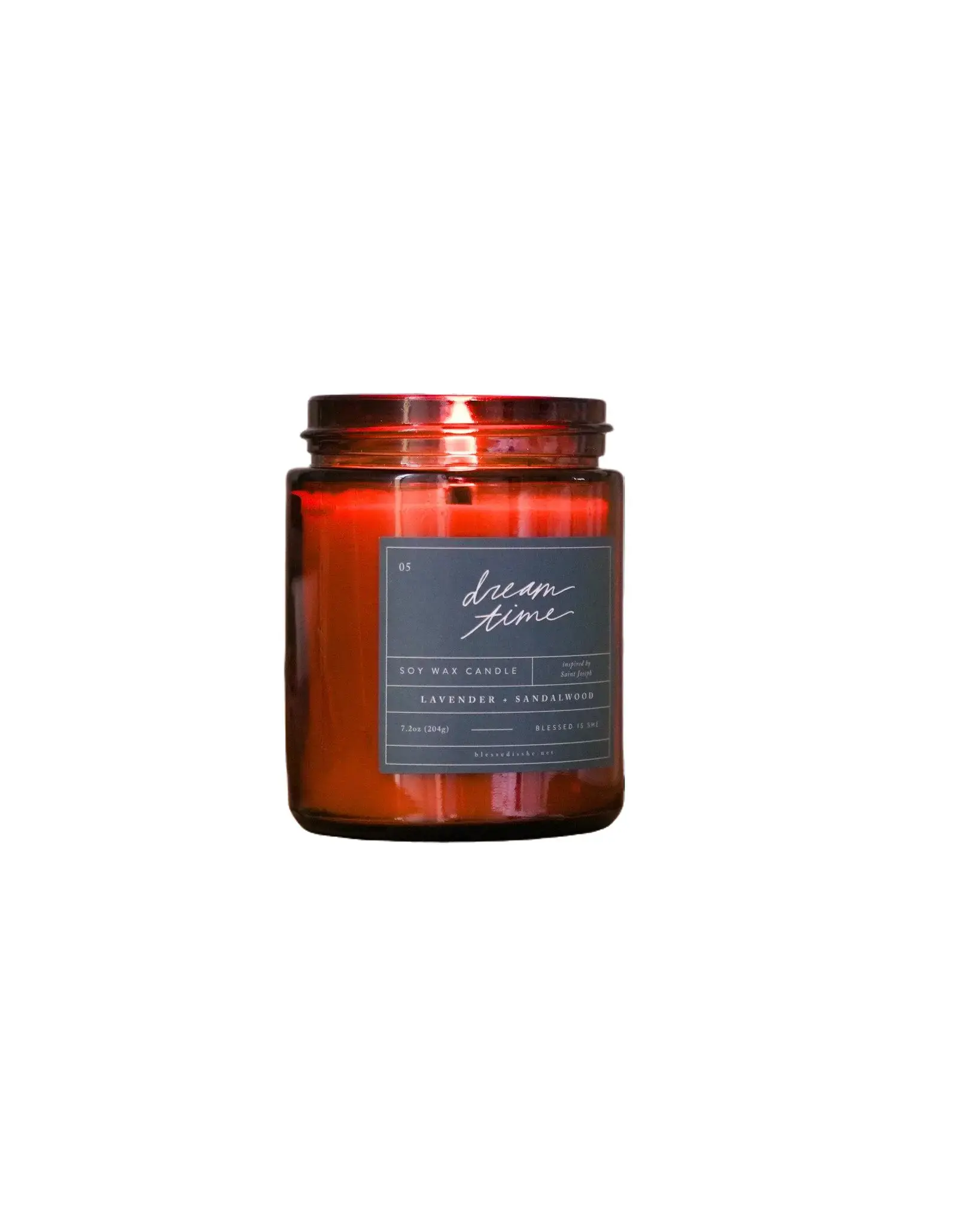 Dream Time St. Joseph Soy Candle – Lavender Sandalwood Wood Wick Candle, Christian Prayer Candle, Non Toxic 8oz Soy Wax Candle, Meditation Candle, Faith Based Home Decor, Clean Burning Religious Candle