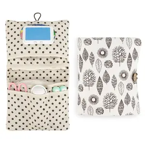 Animals & Plant Pattern Diaper Storage Bag, Multifunctional Diaper Bag, 1 Count Portable Large Capacity Diaper Organizer with Wipes Holder, Baby Travel Essentials