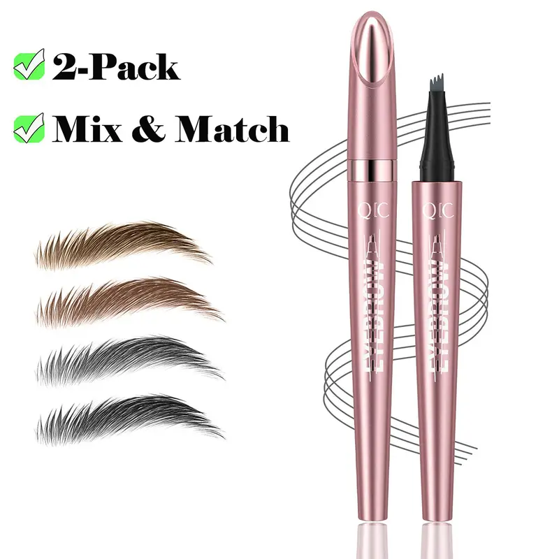 2-Pack Micro-Fork Eyebrow Pencils, Waterproof Cosmetic Brow Grooming Tool, Long-Lasting Smudge-Proof Pen for Natural Hair-Like Strokes & Soft Glam Daily Makeup, Brow Grooming Eyebrow Pencils, 2-In-1 Brow Pen Eyebrow Pencils.#sohochic