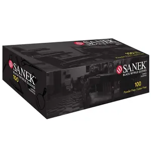 Graham Beauty Sanek 78558 Nitrile Gloves, Extra Large, Black