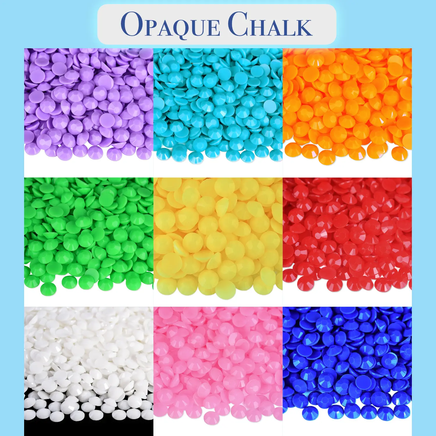 Mix Size Opaque Chalk Rhinestones