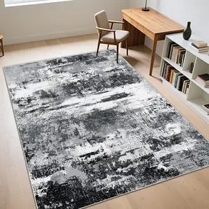 PLUMLIK Modern Abstract Washable Carpet For Living Room, Soft Low Pile Area Rug, Non Slip Decorative Rugs For Bedroom, Home Decor, Ideal For High Traffic Areas, Gift For Mother's Day, Easter, Spring Decor, Housewarming non-shedding boho large carpet rug