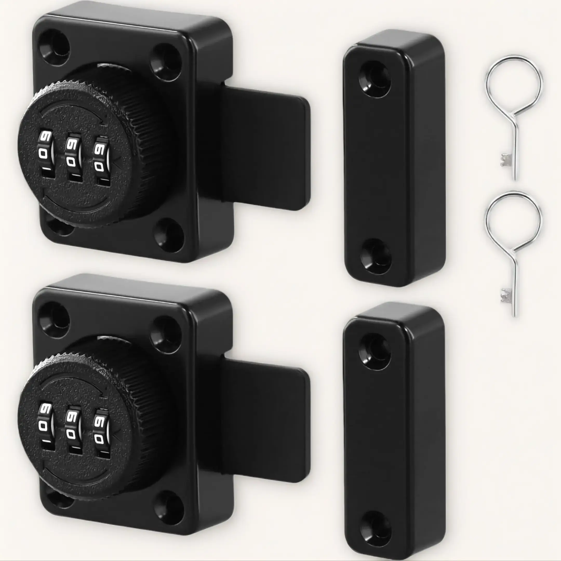 QWORK Keyless Cabinet Password Latch, Combination Lock for Wooden, Glass, Metal Doors and Drawers, Simple Installation, Secure 1000 Combinations, 2 Pcs
