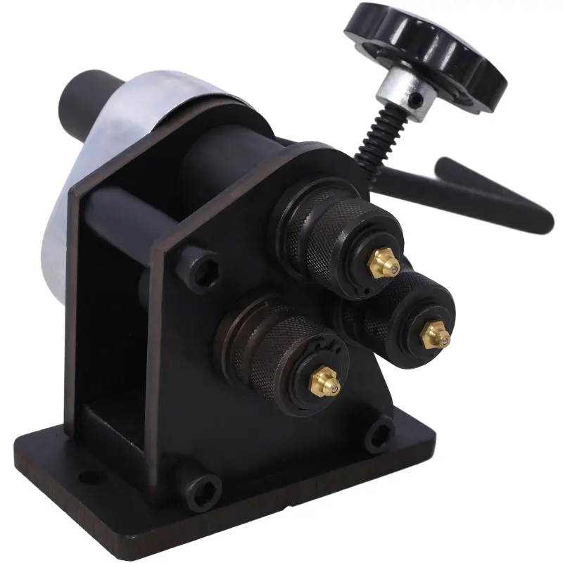 Ring Roller Bender 3",Ring Manual Roller Bender up to1/4" Round Steel & 1" x 3/16" Flat Steel,Hardened Steel Portable Hand Crank Ring Roller 13-1/2'' Long Handle