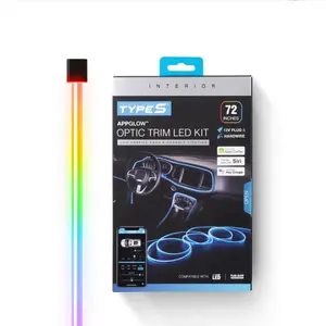 Type S 72" Smart Trim LED Lighting Kit with AppGlow Optic Trim for Low-Profile Dash & Console Lighting