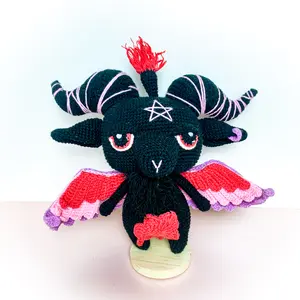 Customized Crochet Halloween Baphomet, Custom Gift - Personalized Portrait Plush, Bestie gifts, Halloween Decoration, Graduation gift, Halloween Gift