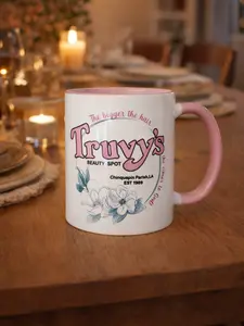 Truvy's Beauty Spot 2D Printing Coffee Mug, Funny 80s Movie Coffee Mug, Hair Stylist Gift, Mothers Day Gift For Mom/Grandma