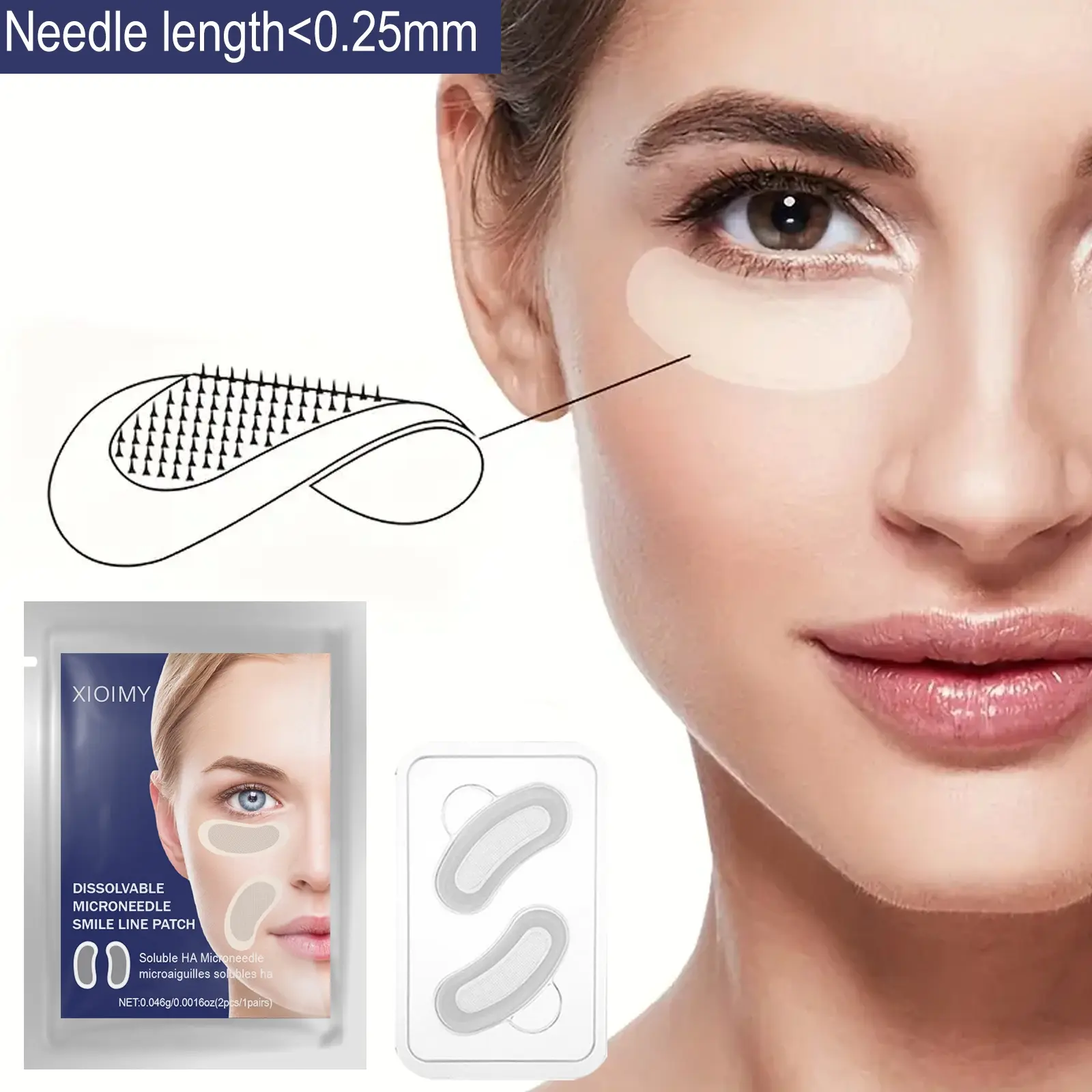4pcs Microneedle Eye Treatment Mask, Eye Tightener with Hyaluronic Acid, Retinol & Collagen, Strong Moisture, Moisturizing, Hydrating, Tightening Skin, Firming, Glow Boosting, Micro Needle Patches