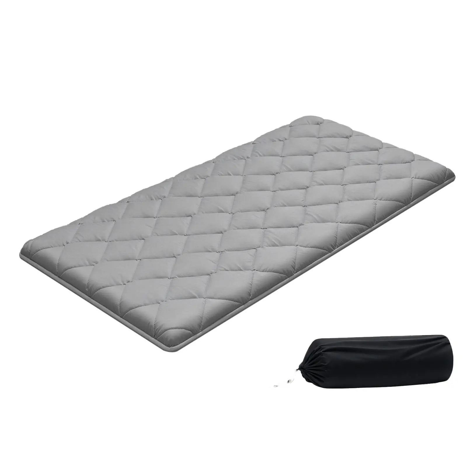 Japanese Tatami Mat, Twin Size Foldable Tatami Mattress, Futon Mattress With Storage Bag And Fastener, 9-Layer Floor Mat For Sleeping, Dormitory, Meditation, Yoga, Exercise, Home Use, Camping, 80 x 39 x 3.5 Inches, Gray