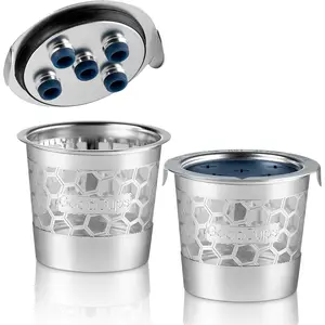 2 Stainless Steel Reusable K Cups for Keurig K Supreme, K Supreme Plus, K Slim, K-Brew Chill, K-Duo Hot & Iced with Multistream Technology - 2 Refillable Kcups Coffee Filters for Keurig Coffee Makers