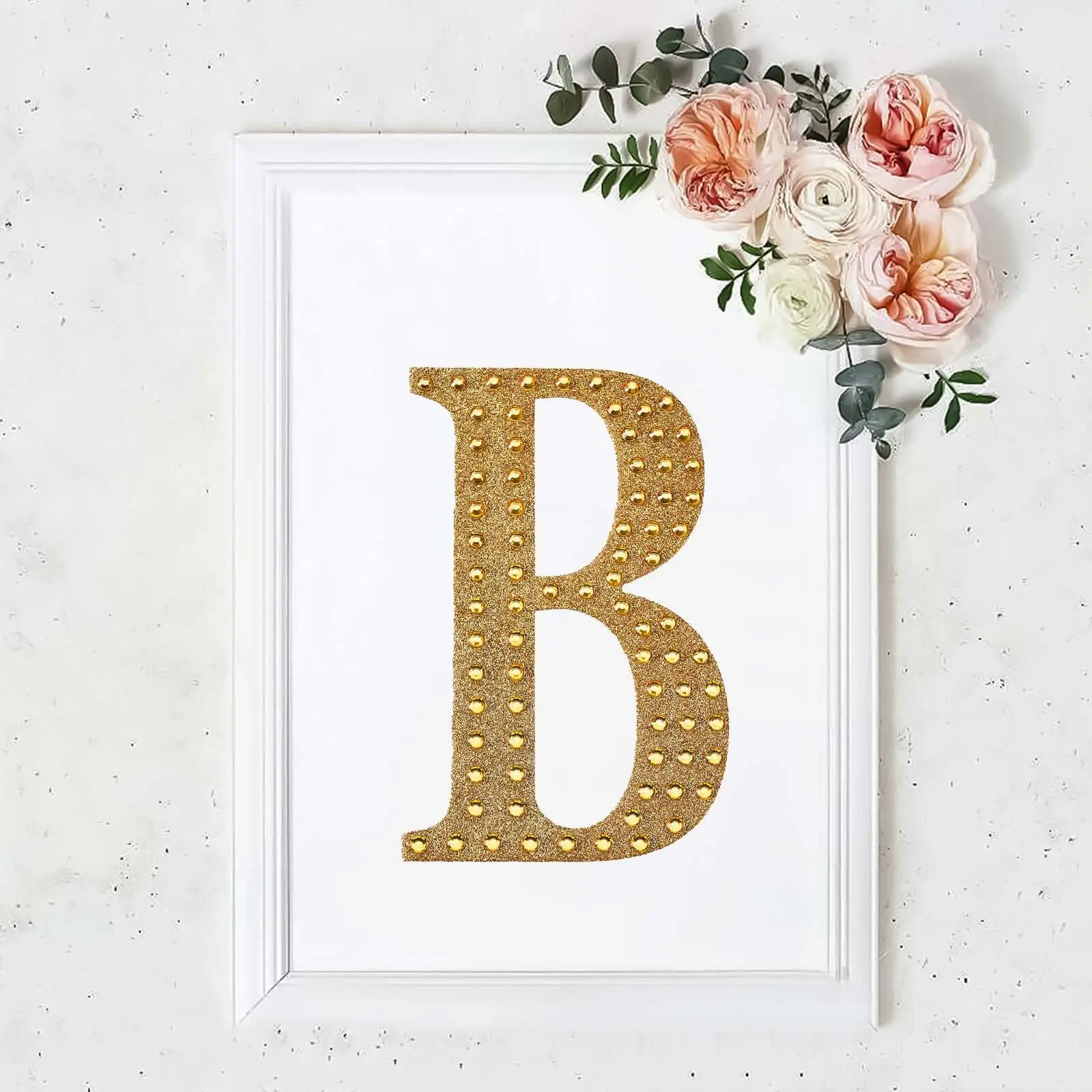 8" Gold Rhinestone "B" Letter Stickers - Art Stickers, Glitter Adhesive DIY Crafts Embellishments for Scrapbooking, Stamping, Room Decor, Gold Stickers