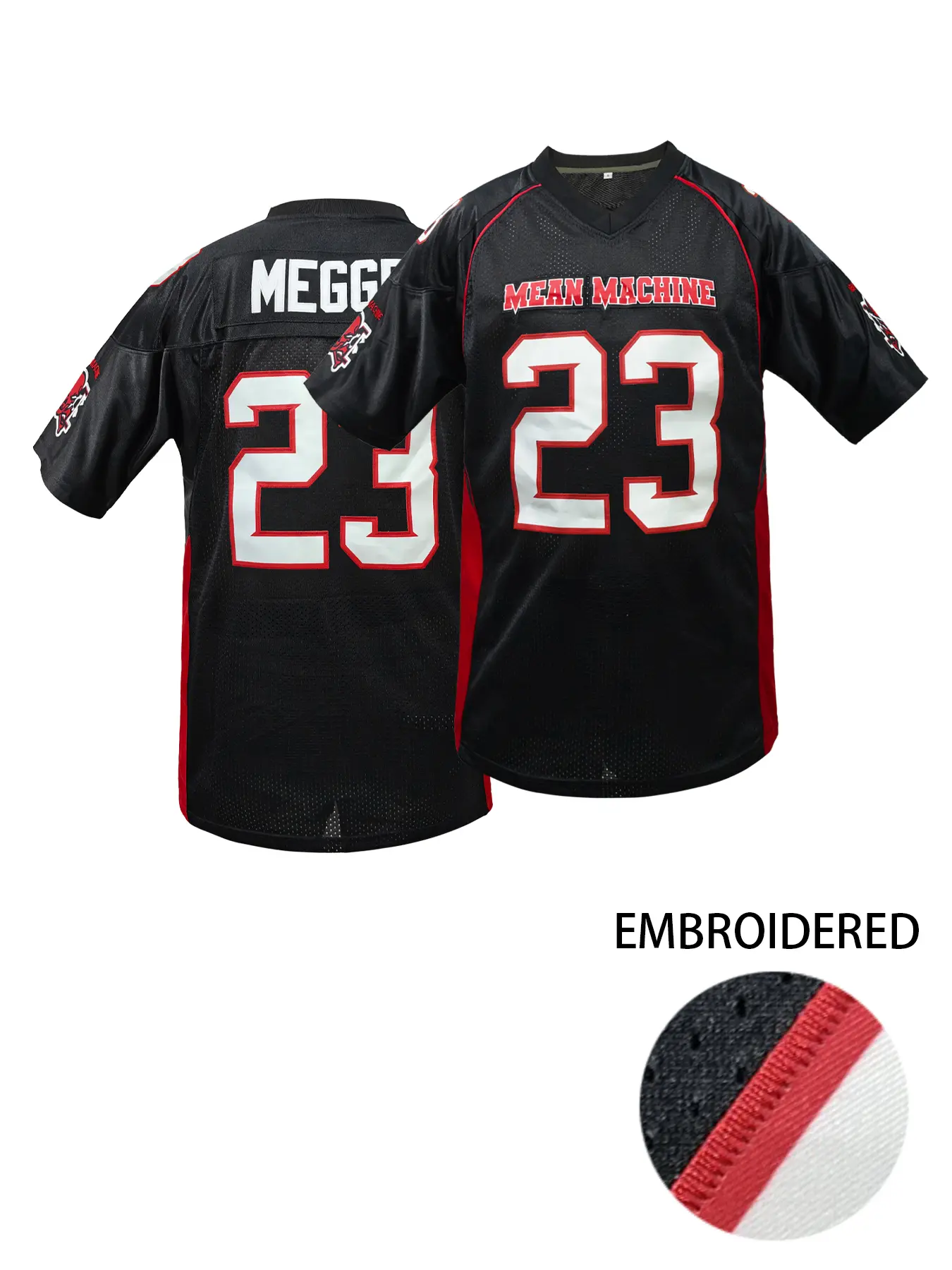 Men's American Football Jersey, MEAN MACHINE #18 Paul Crewe The Longest Yard Movie Rugby Jersey, Loose Fit Short Sleeve Top, Embroidered Breathable Football T-Shirt for Training & Competition, Football Shirts, Embroidery Sportswear, Embroidered Jerseys