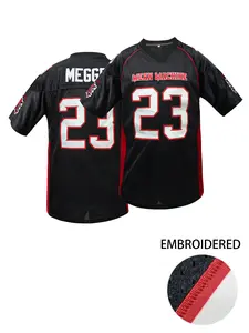 Men's American Football Jersey, MEAN MACHINE #18 Paul Crewe The Longest Yard Movie Rugby Jersey,Loose Fit Short Sleeve Top, Embroidered Breathable Football T-Shirt for Training & Competition, Football Shirts, Breathable Athletics