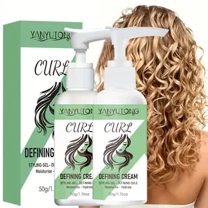 50g * 2 Curling Cream, Creme Gel, Black perm, Latin American curls, Dirty braid styling, Moisturizing styling cream containing Moroccan oil, long-lasting and elastic, suitable for wavy and curly hair, anti frizz care | Non stick formula