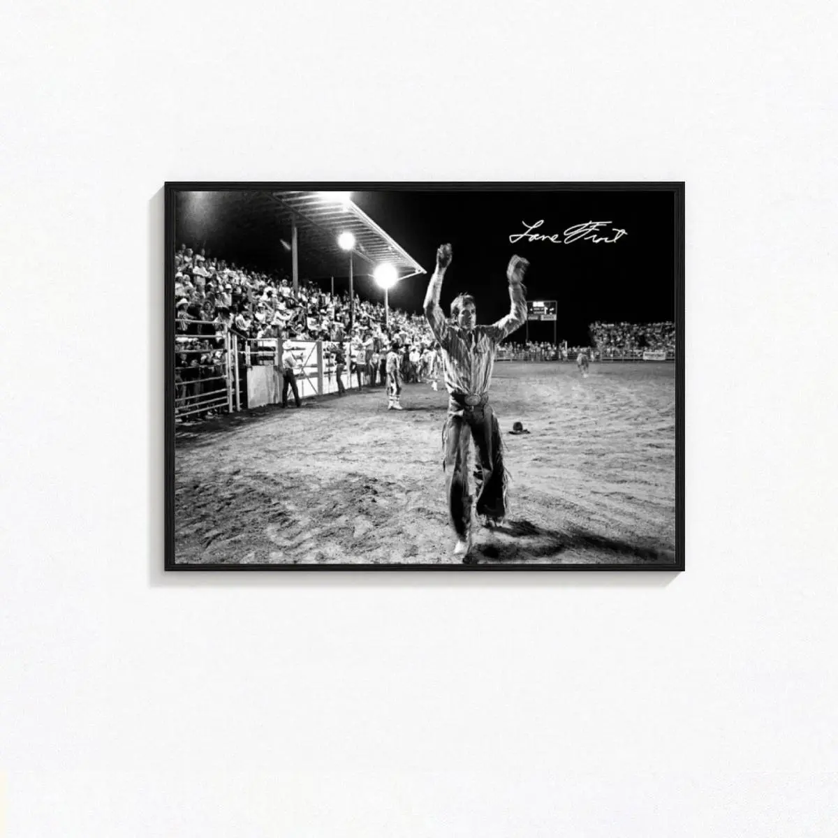 [NO FRAME] Vintage Lane Frost Poster with Signature, Legendary Bull Rider Rodeo Scene, Classic Western Wall Art, Aesthetic Print
