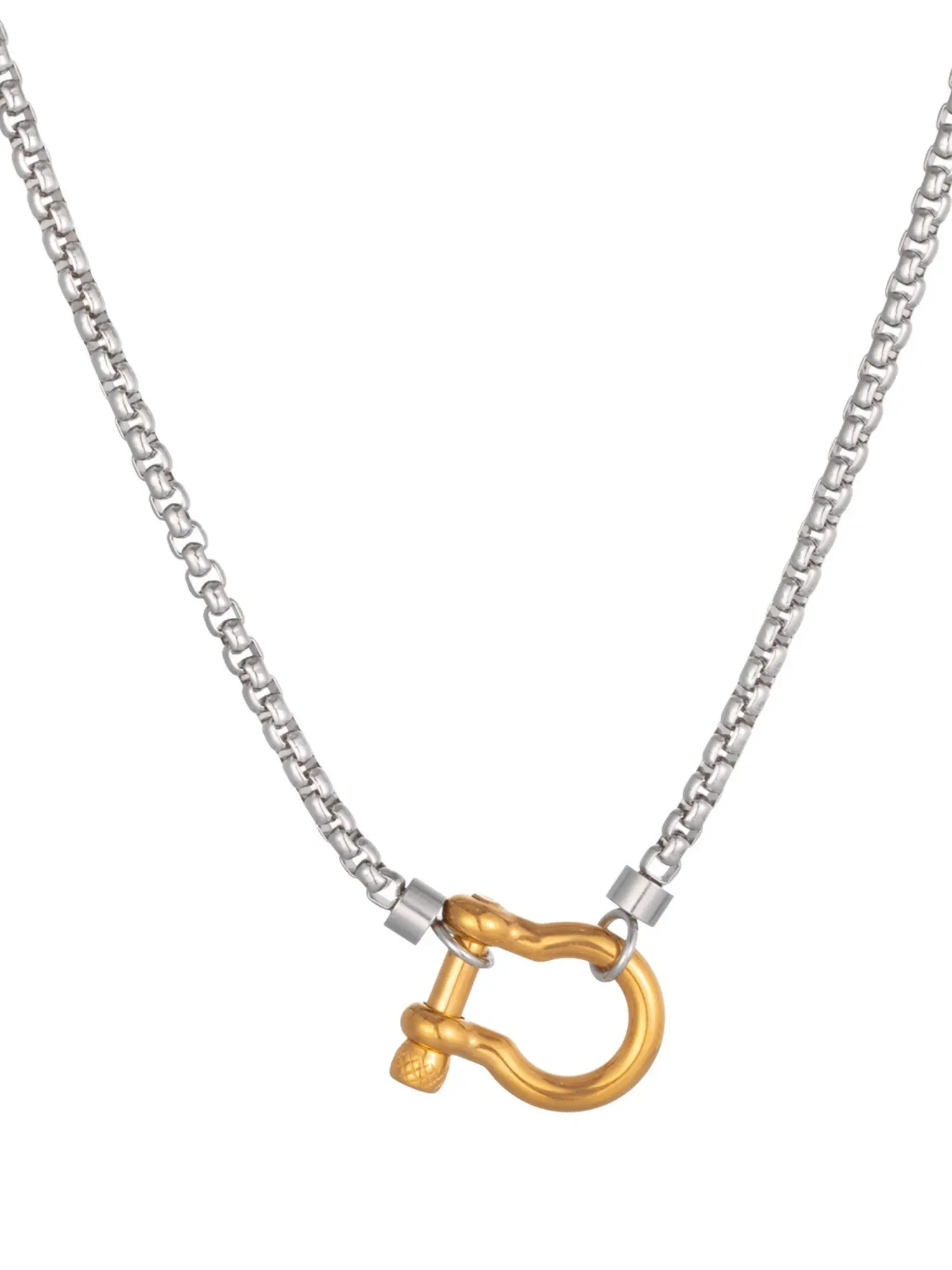 Waterproof Stainless Steel Chain Necklace, Unisex Casual Trendy Pendant Necklace, Assorted Necklaces, Fashion Jewelry for Party, Daily Decor, Trendy All-match & Exquisite Jewelry for Birthday Gift, Necklace Layering Clasp, Durable Fashion Accessory