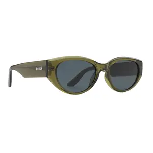 Innsol Series 120403 Women's Trendy Fashion Sunglasses with UV400 Protection, Transparent Green Frame, Stylish Cat-Eye Shape, Premium Gray Lenses