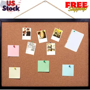 Black Cork Board Bulletin Board, 14.6"X 11"