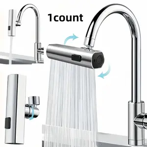 360° Rotatable Kitchen Faucet, 3 In 1 Kitchen Faucet, Kitchen Sink Extension Faucet, Vegetable & Fruit Washing Faucet, Home Supplies, Sensor, Waterfall, Modern