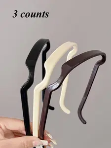 Women's Solid Color Headbands, Headband Set, Adjustable Headband, Versatile Casual Hair Accessories for Thick Hair, Comfortable & Stylish Design for All Occasions, Casual Outings