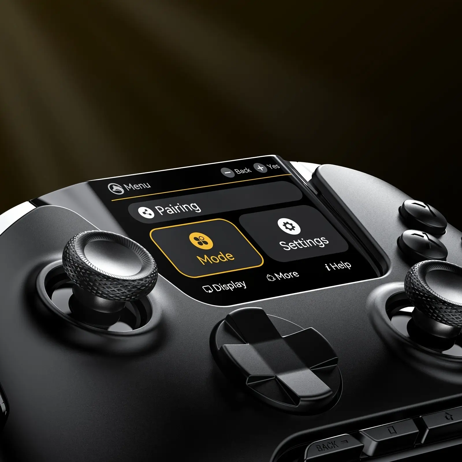 Interactive Screen Wireless Gaming Controller For PC/Switch/iOS/Android/Steam Deck, Hall Effect Stick & Trigger, RGB Lighting, Remappable Buttons, 1800mAh With Charging Dock -Black (No Drift)
