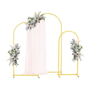 fathersdaygift VEVOR Arch Backdrop Stand, Set of 3, 6/5/4 ft, Stable Structure, Easy Assembly, Gold Metal Arch Backdrop Stand for Wedding, Birthday Party, Graduation, Holiday Celebration, and Ceremony Decoration