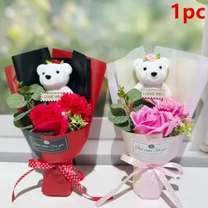 Realistic Carnations Rose Handheld Bouquet, Lifelike Artificial Flower, Rose Flower Design, Perfect Gift Set for Bridesmaid, Birthday, Valentine's Day, Mother's Day Decorative Decorations