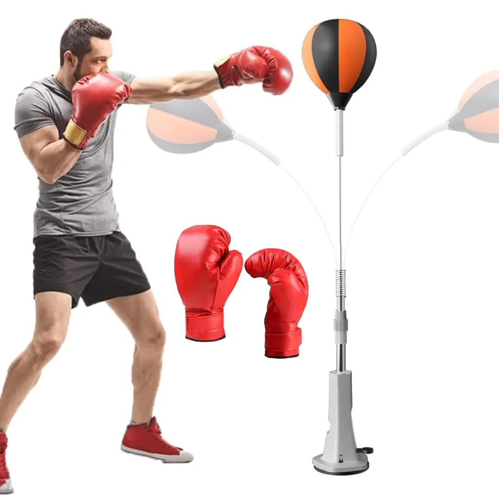 Adjustable Height Boxing Bag Stand, Reaction Ball Set, Strong Bounce, Home Gym Stress Relief, High-Quality Training Equipment, Boxing Speed Trainer, Boxing Equipment for Training, Boxing Training Gear