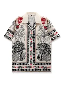 Boho Beach Shirt, Unisex All over Print, Casual Vacation Wear, Artistic Style, Youth Fashion, Valentine's Day Gift, Short Sleeve Tropical Hawaiian Clothing