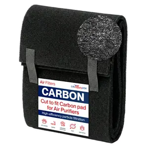 Cut to Fit Activated Carbon Filter Sheet 16x48" - Universal Air Purifier Charcoal Filter Roll for HVAC, AC, Window, Range Hood by LifeSupplyUSA