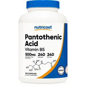 Nutricost Pantothenic Acid (Vitamin B5) 500mg, 240 Capsules - High Quality